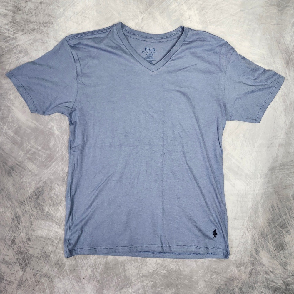 Polo Ralph Lauren Blue V Neck T Shirt Boys XL Classic Fit Pony Logo Undershirt